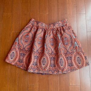 Paisley Patterned‎ Skirt - Orange and Blue